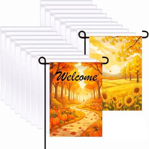 Boao 60 Pcs Sublimation Blank Garden Flag 12x18 Inch Double Sided DIY Flag by Boao