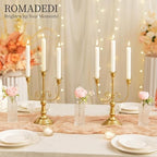 Romadedi Gold 3 Arm 11.8" Candelabra Candle Holders, Set of 6 - Image 2