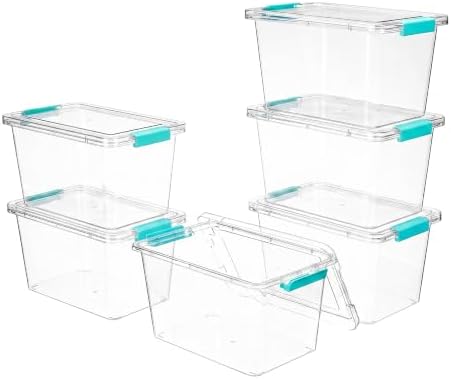 Vtopmart 6 Pack 5 Qt Clear Storage Bins with Lids for Toy & Craft Storage by Vtopmart