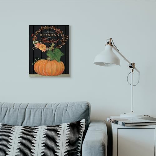 Stupell Industries Thankful Pumpkin Holiday, 16 x 20 Inch Canvas Wall Art - Image 3