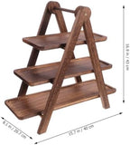 CALLARON 3 Tier Wooden Tray Stand, Tiered Serving Tray Organizer - Image 2