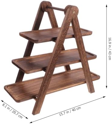 CALLARON 3 Tier Wooden Tray Stand, Tiered Serving Tray Organizer - Image 2