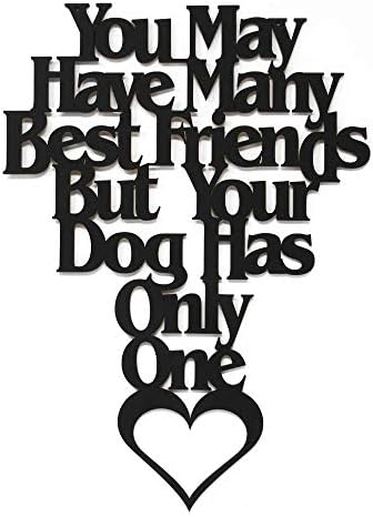 Wall Word Art Decorative Wood Sign for Pet, Dog, Cat, Horse, Pig, Animal Lovers with Fun Sayings and Quotes (You May Have Many Best Friends But Your Dog Has Only One) by MemoryMatsWordArt