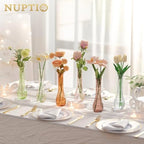 NUPTIO Glass Bud Vases Centerpiece Bulk, 8.5" Tall, Colored, Set of 12 - Image 5