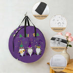 Mardi Gras Round Storage Bag 24 Inch, Carnival Gnome Mask Deep Purple Theme Clothes Storage Container with Handles Heavy Duty Organizer for Comforter, Bedding & Holiday Wreaths - Image 5