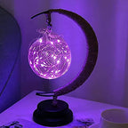 LED Decorative lamp Table lamp 3D Magic Moonlight Wrought Iron Night Light Christmas Home Decoration Birthday Gift USB Power Supply 5.5 * 5.1 * 11 inches （A Purple） - Image 2