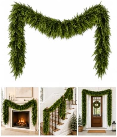 Artificial Christmas Cedar Garland, 6 FT Real Touch Pine Greenery by Unknown