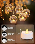 Merrynights Flameless Candles, 100-Pack Tea Lights Candles Battery Operated Bulk, Flameless Tealight Candles, LED Tea Lights for Christmas Halloween Wedding Fall Decor, 1.5'' D X 1.25'' H, Warm Yellow - Image 2