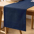 Linen Navy Blue Table Runner 14 x 108 Inch Farmhouse Home Decor by BETRIC