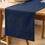 Linen Navy Blue Table Runner 14 x 108 Inch Farmhouse Home Decor by BETRIC