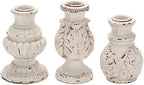 NIKKY HOME Taper Candle Holders Set of 3, Vintage Candle Stand Decorative Resin Candlestick for Wedding Party Mantle Fireplace Dining Room Table Centerpieces Decor by NIKKYHOME