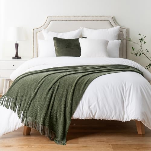 BATTILO HOME Olive Green Throw Blanket for Couch, 60"x80" - Image 6