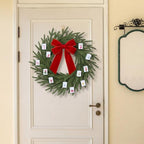 Waydress 26" Christmas Wreath with Mahjong Tiles Fake Pine Wreath with Bow - Image 4