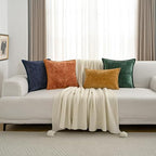 FUTEI Pack of 2 Chenille Soft Throw Pillow Covers 24x24 Inch, Dark Green - Image 6