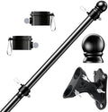 PHITRIC Flag Pole Kit, Tangle Free Spinning Stainless Steel Rustproof Flagpole for 3x5 Sports Fan Outdoor Flags for Outside House (Black, 6FT, with Bracket) by PHITRIC