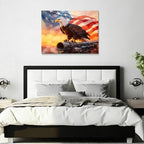 HomeifHue July 4th Patriotic Canvas Wall Art 4th of July USA Decorations American Flag Painting Picture Eagle Pictures for Wall Decor Independence Day Home Decor（F6 16x20in） - Image 5