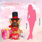 5FT Wedding Inflatables Outdoor Decorations, Valentine Blow up Inflatable Dog with Heart for Valentine's Day Wedding Outdoor Decor Yard Decoration - Image 2