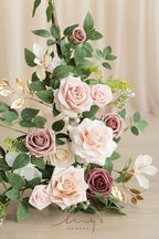 Ling's moment Welcome Sign Flowers, Wedding Floral Swag, Dusty Rose & Cream - Image 5