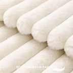 Pallene Faux Fur Decorative Throw Pillow Covers 26x26 Set of 2, Cream White - Image 2