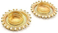 16 Pcs Assorted Decorative Tea Light Candle Holders with Gold Pearls Traditional Handmade Diya for Pooja, Diwali, Festival Decoration by IndiaGiftHub