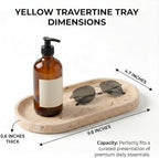 YKAJO Yellow Travertine Oval Marble Tray, 9.8x4.7 Vanity Perfume Organizer - Image 3