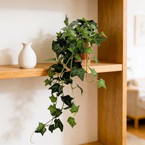 31.5" Fake Plants English Ivy in Pot- 2Pack Artificial Silk Ivy Greenery for Home Décor, Tabletop, Office, Shelf, Balcony or Bathroom - Image 4