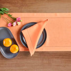 Solino Home 100% Pure Linen Dining Table Runner Coral Hemstitch, 14 x 90 in - Image 3