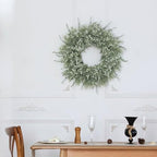 26" Large Artificial Eucalyptus Wreath for Front Door Decor (White-Green) - Image 6