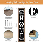 Surfapans Welcome To Our Home Sign for Front Porch Standing Wood Black - Image 2
