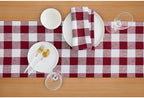 Solino Home 100% Linen Table Runner, 14 x 108 in, Burgundy and White Check - Image 3