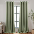 KOUFALL Dark Sage Green Curtains 108 Inches Long,Boho Room Darkening Thermal Blackout Drapes for Bedroom,2 Panel Set - Image 3