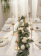 Romadedi Glass Hurricane Candle Holders for Candlestick, Gold, Set of 6 - Image 4
