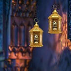 Ramadan Decorations for Home, 2 PCS 11''H Metal Decorative Candle Lantern for Tabletop Mantel Decor, Vintage EID Mubarak Lantern Candle Holders for Indoor Outdoor Decor Gift - Image 5