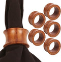Handcrafted Natural Wood Table Napkin Rings, Set of 6 by Indtresor
