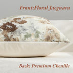 Vintage Floral Throw Pillow Covers 20x20 Inch Set of 2, Brown - Image 2