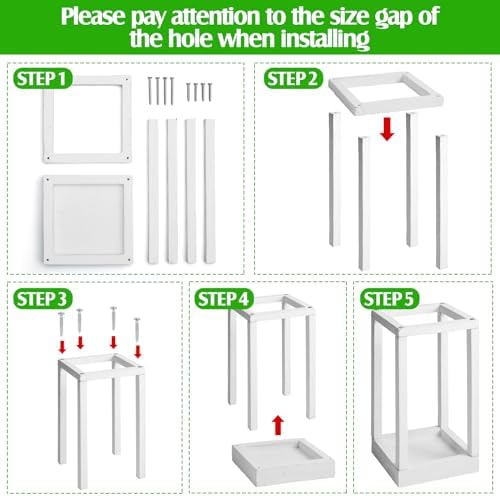 Sabary 5 Sets/ 10 Pcs Wooden Lantern Centerpieces with Candles, White - Image 6