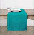 Solino Home 100% Pure Linen Table Runner Teal Hemstitch, 14 x 120 in by SolinoHome