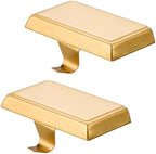 2 Pack Christmas Stocking Holders Ornament Hooks Mantel Weighted Stocking Hangers Metal Hanging Hooks Heavy Duty Stocking Holders Bases for Mantel Fireplace Party Decoration (Gold, 2) by FESTANLEE