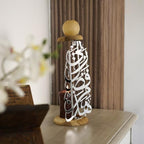 Metal Candle Holder Islamic Table Decor Muslim Home Decor Hadha Min Fadli Rabbi Centerpiece Ramadan Decoration Eid Gift Shiny Silver 13.4" | 34 cm by iwaconcept