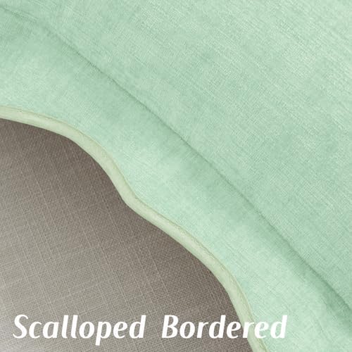 FUTEI Pack of 2 Chenille Throw Pillow Covers 26x26 Inch, Aqua - Image 3