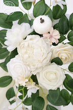 Odouzy Pack of 2 Wedding Arch, Artificial Flowers, Wedding Decor，Flower Garland Be Suited to Banquet, Party, Reception Entrance Welcome Sign and Background Decoration(Champagne White) - Image 6