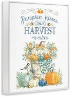 Autumnal Fall Pumpkins Botanical Bouquet, 16 x 20 Inch Framed Giclée Print - Image 2