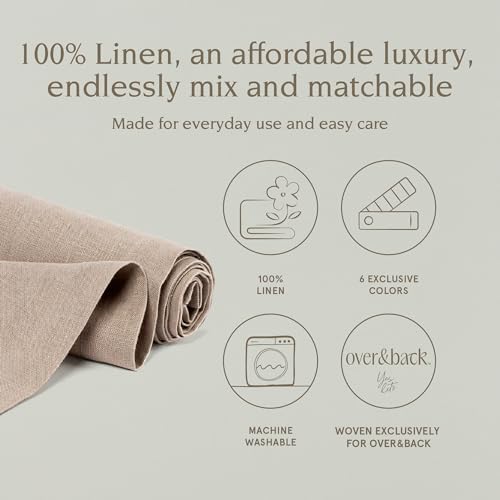 Over&Back 18x90 Washed 100% Linen Table Runner - Washable Table Runners for a Custom Home Decor Tablescape - Perfect for Coffee Table, Dinner Table, Living Room, and More - Taupe - Image 2