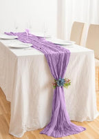 20 Pack Lavender Cheesecloth Table Runner 17x108 Inch Boho Wrinkled Sheer Gauze Cheese Cloth Table Runner Bulk Decor for Wedding, Bridal Shower, Birthday Party - Image 7