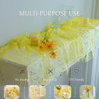 Snowkingdom 10Pcs 10Ft Yellow Shimmer Sparkle Gauze Sheer Table Runner - Image 6