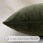 JoraLion Chenille Lumbar Pillow Covers 12x20 inch Moss Green - Image 4