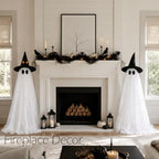 2Packs Halloween Decorations Outdoor,Halloweens Party Decoration Indoor,59in Spooky Ghost with Remote Control String Lights,Halloween-Ghost Lights for Porches Yards Gardens Lawn - Image 2