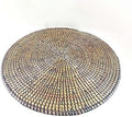 Senegal Placemats/African Bohemian Woven Seagrass Placemats/Natural Wicker Round Basket Placemats/Decorative Hanging Wicker Plates/Hanging Wall Decor (Black) by Handmade