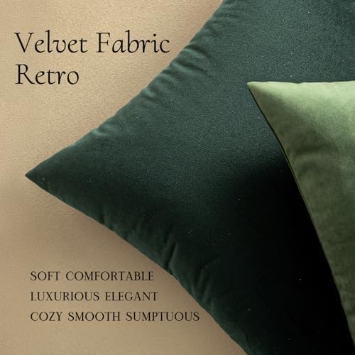 MIULEE 26x26 Inch Pack of 2 Euro Velvet Throw Pillow Covers Army Green - Image 5
