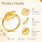 80 Pcs Gold Leaf Napkin Rings Metal Napkin Ring Holder Buckles - Image 6